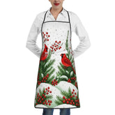 Oblivix Winter Cardinal Apron provides full-coverage protection during cooking.