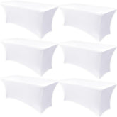 Obstal stretch table cover on a 6-foot table for a clean banquet look.