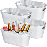 OBTANIM galvanized ice bucket with carry handles keeps drinks cold for entertaining