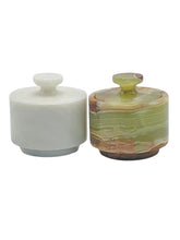 OceanicX premium marble salt cellar set on counter for organized cooking