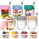 OcePor 6-pack overnight oats containers in six colors for meal prep