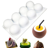 OCPO Kitchen 3D sphere mold with 8 cavities for precise, easy-to-release desserts.