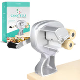 O'Creme Cavatelli pasta maker with wooden rollers for smooth dough handling and consistent cuts
