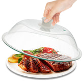 OEC lighter-weight lid on a 10-inch plate for quick, mess-free cooking