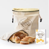 Oerdoh bread bag in organic beeswax linen texture for fresh crusts