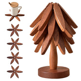 OFCTE tree-shaped trivet set assembled to shield countertops from heat
