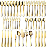 OGORI gold dinner knives for eight, elevating formal dining with a refined look.