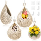 OGOTEZ hanging fruit baskets for kitchen organize produce on a stylish white wall.