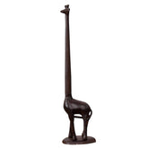 Ogrmar cast iron giraffe holder, front view, adds vintage sturdiness to towels and tissue