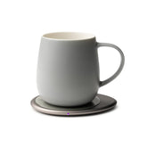 OHOM Ui 3 self-heating mug in soft gray 12 oz keeps coffee warm on demand.