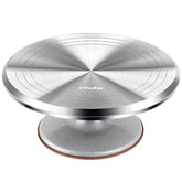 Ohuhu cake stand with heavy-duty aluminum top surface for steady decorating.