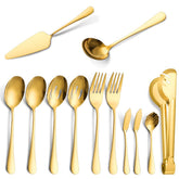 OIULO gold plated large serving spoon for elegant buffet service