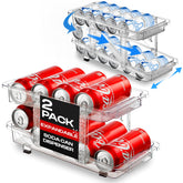 Oizeir expandable soda can dispenser, front view, keeps beverages organized.