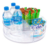 Oizeir Lazy Susan in clear acrylic with four sections for organized spice storage