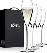 OJA champagne flutes set of 4 in clear hand-blown crystal for refined toasts