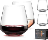 OJA stemless wine glasses 4-piece set with 13.5oz capacity, elegant and durable.