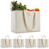 OKBA 5PCS reusable grocery bags with large capacity for groceries.