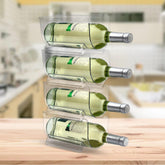 OKITCHEN Set of 4 racks, front view, keeps bottles neatly visible and easy to grab.