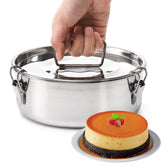 Okllen flan pan 7.2-inch diameter showing even heat distribution.