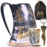 OLDEMPEROR Viking horn mug 16-20oz ideal for beer or hot drinks.
