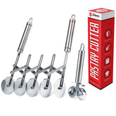 OLEEX All-Dough 5-Wheel Pastry Cutter enables precise cookie and pasta cuts.
