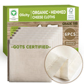 Olicity organic cheese cloth precut 20x20 for quick, easy straining.