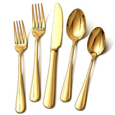 Ollex Gold Silverware Set dinner knives for precise cutting at meals