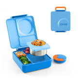 OmieBox Blue Sky open compartments for balanced lunches and easy servings.
