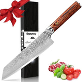Ompusos chef knife 8-inch in action for precise slicing