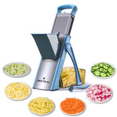 ONCE FOR ALL Upgrade Safe Mandoline Slicer Plus front view, precise cuts for uniform slicing.