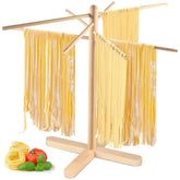ONEARF pasta drying rack collapsible frame keeps noodles secure and organized during drying.