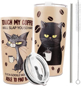 ONECES cat tumbler lid with slider prevents spills during travel.