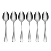 Oneida Flight 6-piece teaspoon set in stainless steel for daily dining.