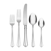Oneida Juilliard 45-piece flatware set with a mirror finish for elegant dining.