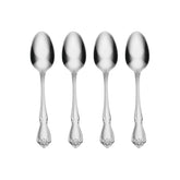 Oneida True Rose teaspoon front view showing elegant, vintage-inspired design for daily use.