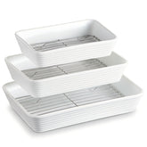 ONEMORE large pan with rack for even roasting and crisp edges.