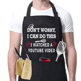 ONFAON funny apron with three pockets for easy spice and utensil access during grilling