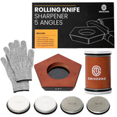 ONIXCORE rolling knife sharpener base with angle guide for precise edge setup.