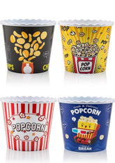 ONONEXPRESS popcorn box yellow, reusable and dishwasher-safe for movie nights.
