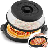 ONXE microwave splatter cover on counter protects microwave and minimizes mess