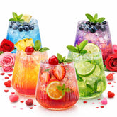 Oojami Ripple Origami 12oz glass: clear, durable, perfect for outdoor entertaining.
