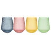 Oojami Ripple Origami stemless 12oz glass set showcases unbreakable elegance for outdoor events.