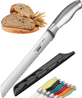 Orblue Serrated Bread Knife with ultra-sharp edge ready to slice crusty loaves