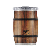 ORCA Barrel 12oz wood grain finish enhances grip and style for everyday drinks.