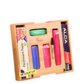 Ordna bamboo baggie organizer in a slim drawer for space-saving storage.