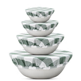 Organic Cotton Mart Sage Green cloth bowl cover for four sizes keeps bowls fresh.