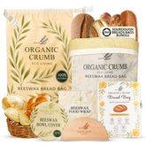 Organic Crumb 2XL beeswax bread bag offering fresh crusts and fridge storage.