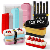Orlashop mini loaf pans pink with lids and spoons for vibrant party treats