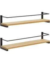 OROPY rustic wood spice rack wall mounted shown in kitchen for easy reach