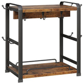 OROPY wooden coffee bar organizer with 14 mug hooks keeps mugs accessible